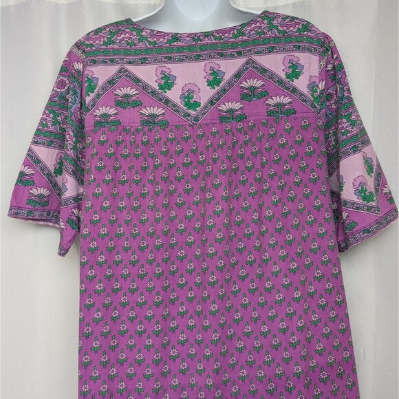 The Vermont Country Store Purple Floral Dress Prairie Cottagecore Women's Medium - Picture 8 of 10